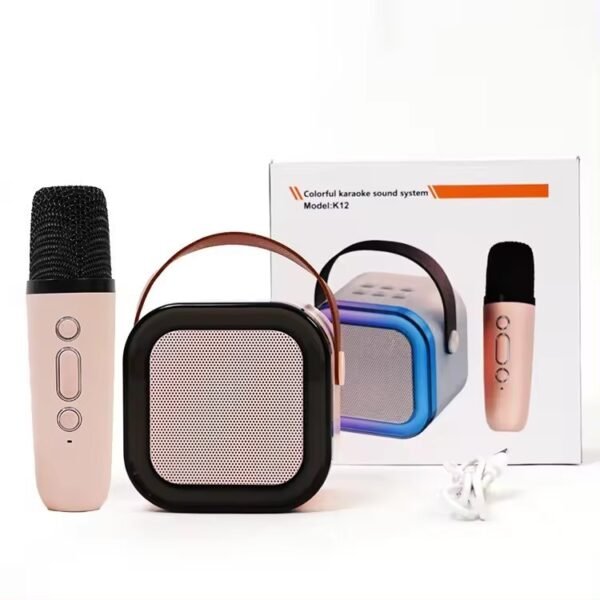 K12 Speaker Machine Bluetooth-Compatible Wireless Karaoke Mic Speaker with RGB 5 W Bluetooth Speaker (Multicolor, 5.0 Channel)