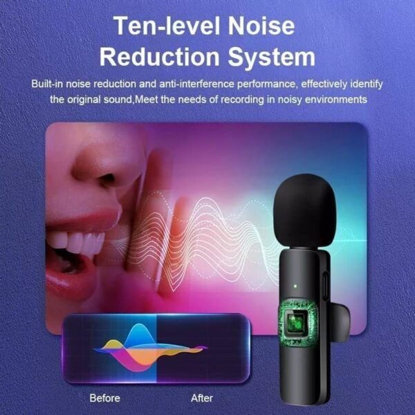 K9 Wireless 2dual Microphone for Recording Podcast Vlog Microphone Microphone - Image 2