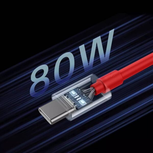 Oneplus Original 80W SuperVOOC Fast Charging USB to Type C Cable Compatible with one-plus 12/12R/11R/11/Fold/10T/10 Pro/10R/9 Pro/9/9R/9RT/8T/Nord 2T/Nord 3 (Only Cable) - Image 3