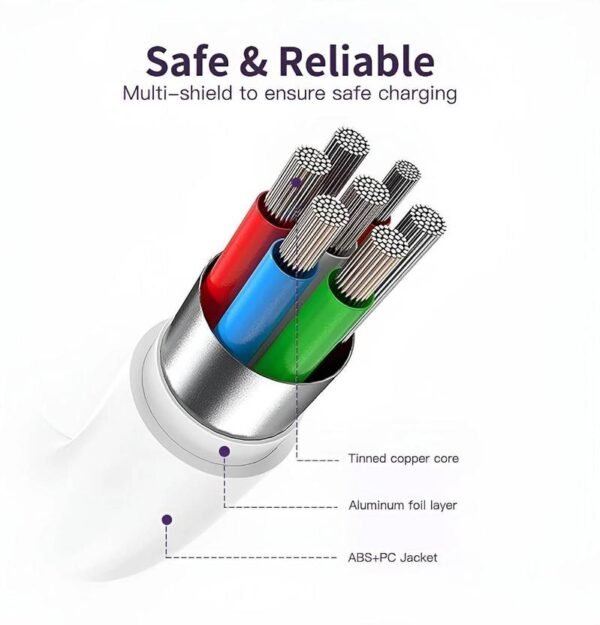 Apple iPhone X compatible Lightning To Usb Charge and Data Sync Lightning Cable 1M White - Image 4