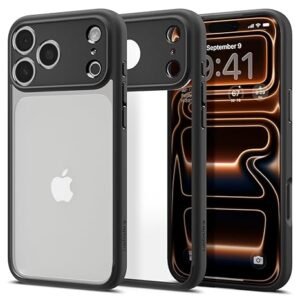 CASEGRAVITY iPhone 17 Pro Transparent Case – Clear Back with Black Frame, Shockproof Slim Cover