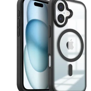 iPhone 16 Black Transparent Case – Clear Shockproof Cover | CASEGRAVITY