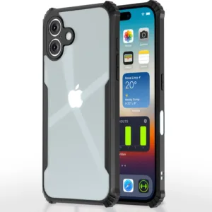 iPhone 16 Plus Black Transparent Case – Clear Shockproof Cover | CASEGRAVITY